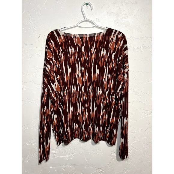 Garnet Hill abstract pullover silk sweater womens medium grandmacore old money - Picture 4 of 5